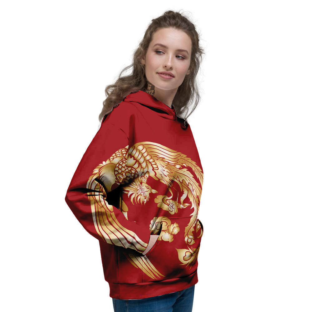 Phoenix Chinese Print Women's Hoodie-grizzshop