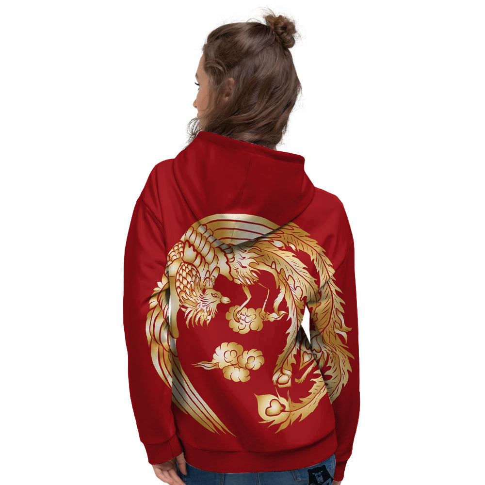 Phoenix Chinese Print Women's Hoodie-grizzshop