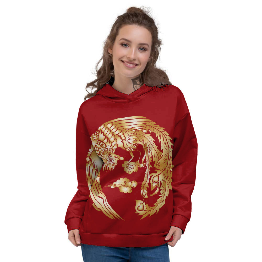 Phoenix Chinese Print Women's Hoodie-grizzshop