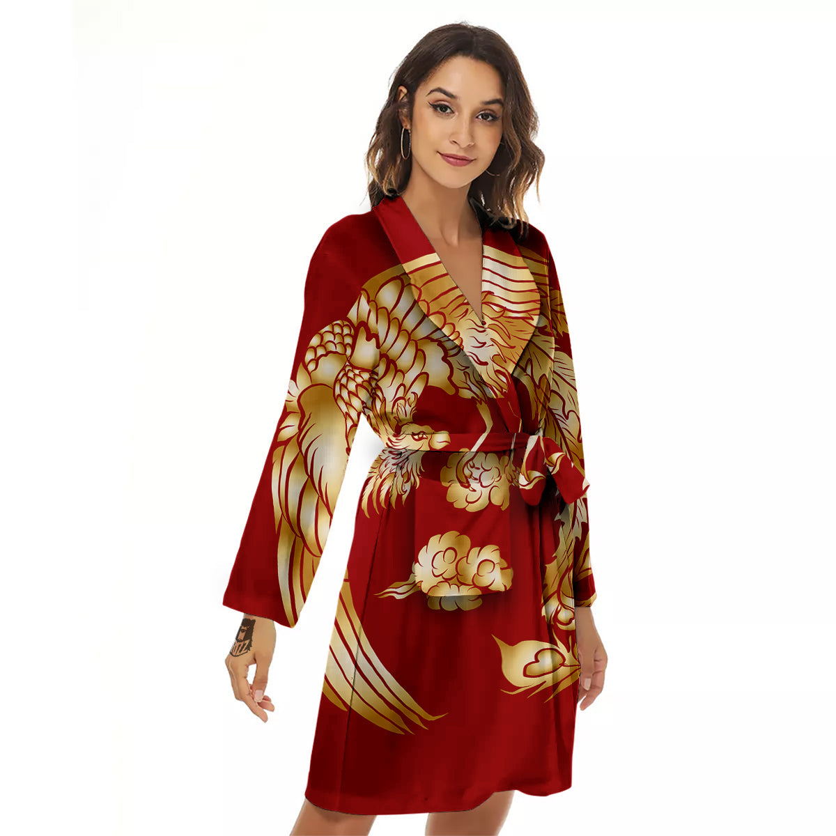 Phoenix Chinese Print Women's Robe-grizzshop