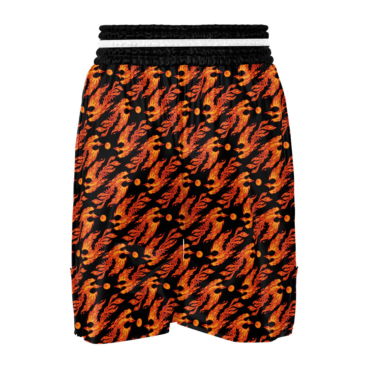 Phoenix Fire On Black Print Pattern Boxing Shorts-grizzshop