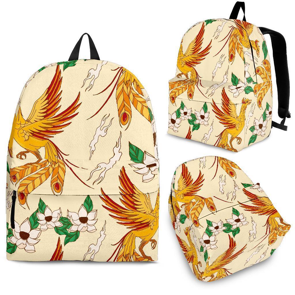 Phoenix Floral Pattern Print Backpack-grizzshop