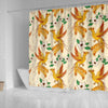 Phoenix Floral Pattern Print Bathroom Shower Curtain-grizzshop