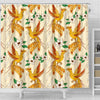 Phoenix Floral Pattern Print Bathroom Shower Curtain-grizzshop