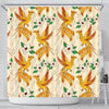 Phoenix Floral Pattern Print Bathroom Shower Curtain-grizzshop