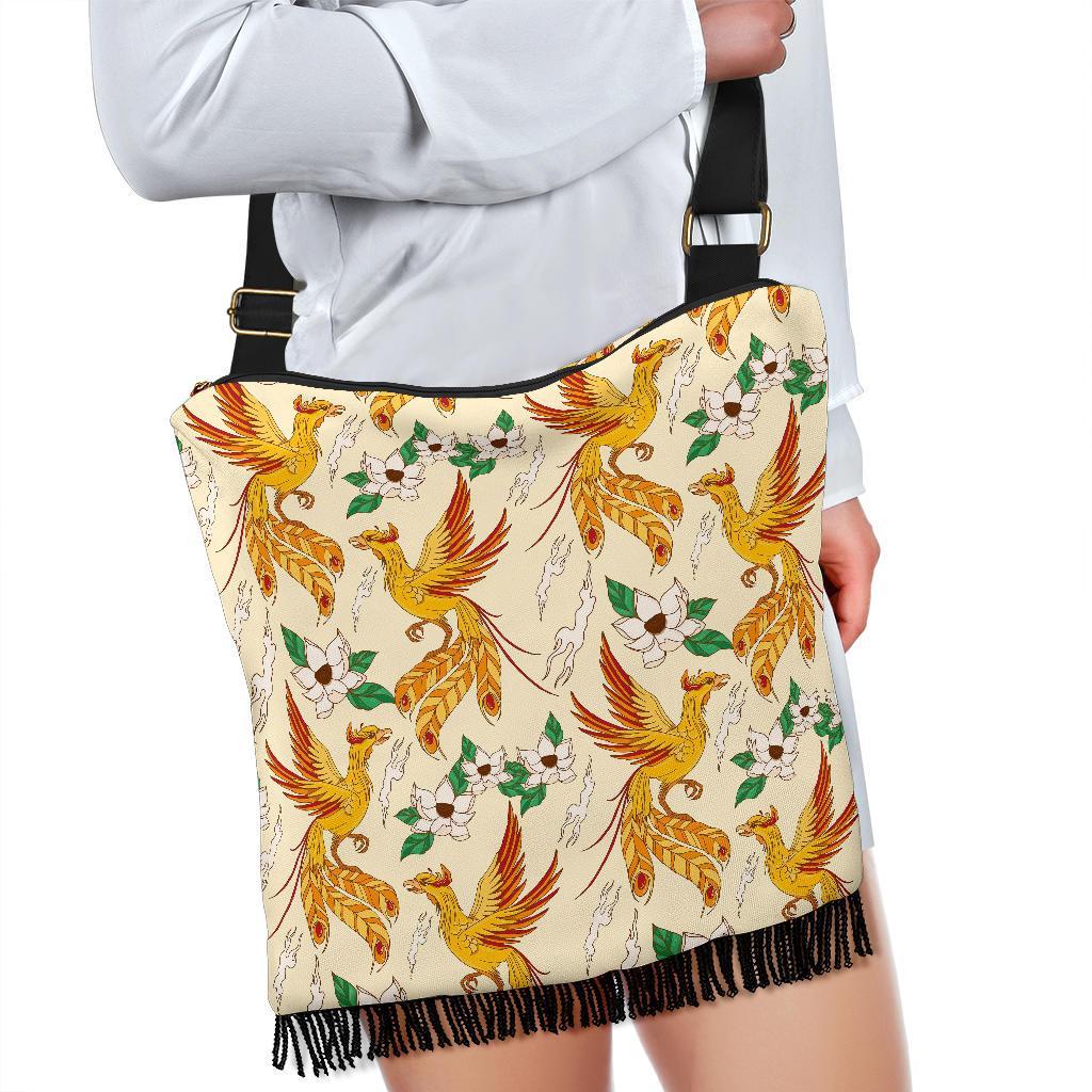 Phoenix Floral Pattern Print Crossbody bags-grizzshop