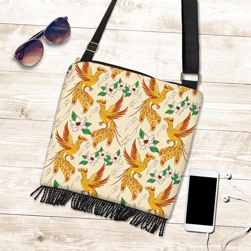 Phoenix Floral Pattern Print Crossbody bags-grizzshop