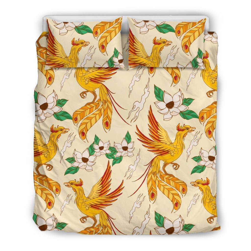 Phoenix Floral Pattern Print Duvet Cover Bedding Set-grizzshop