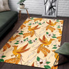 Phoenix Floral Pattern Print Floor Mat-grizzshop