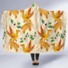 Phoenix Floral Pattern Print Hooded Blanket-grizzshop