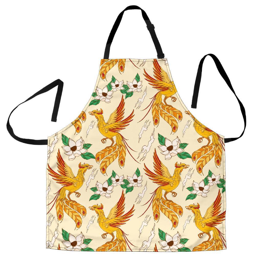 Phoenix Floral Pattern Print Men's Apron-grizzshop