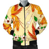 Phoenix Floral Pattern Print Men's Bomber Jacket-grizzshop