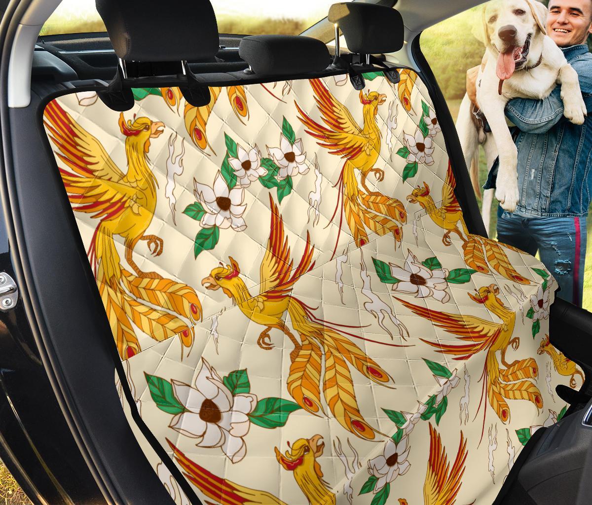 Phoenix Floral Pattern Print Pet Car Seat Cover-grizzshop