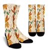 Phoenix Floral Pattern Print Unisex Crew Socks-grizzshop