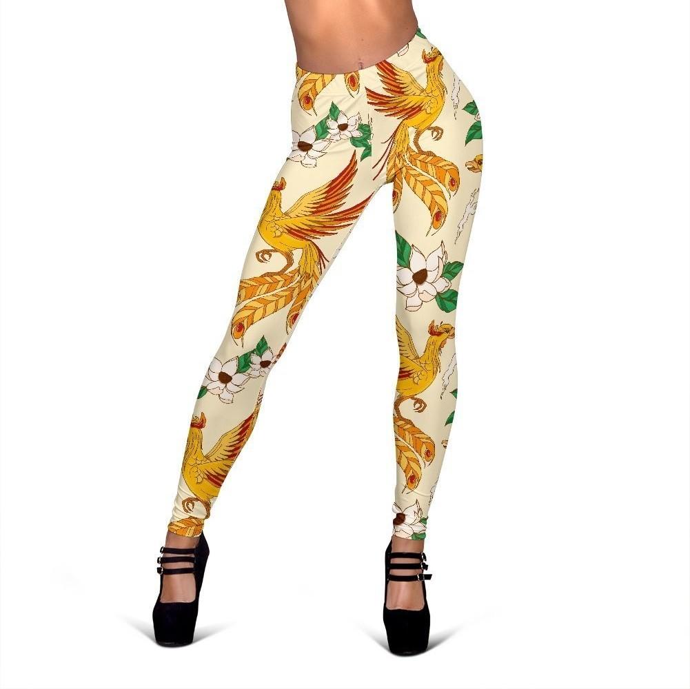 Phoenix Floral Pattern Print Women Leggings-grizzshop