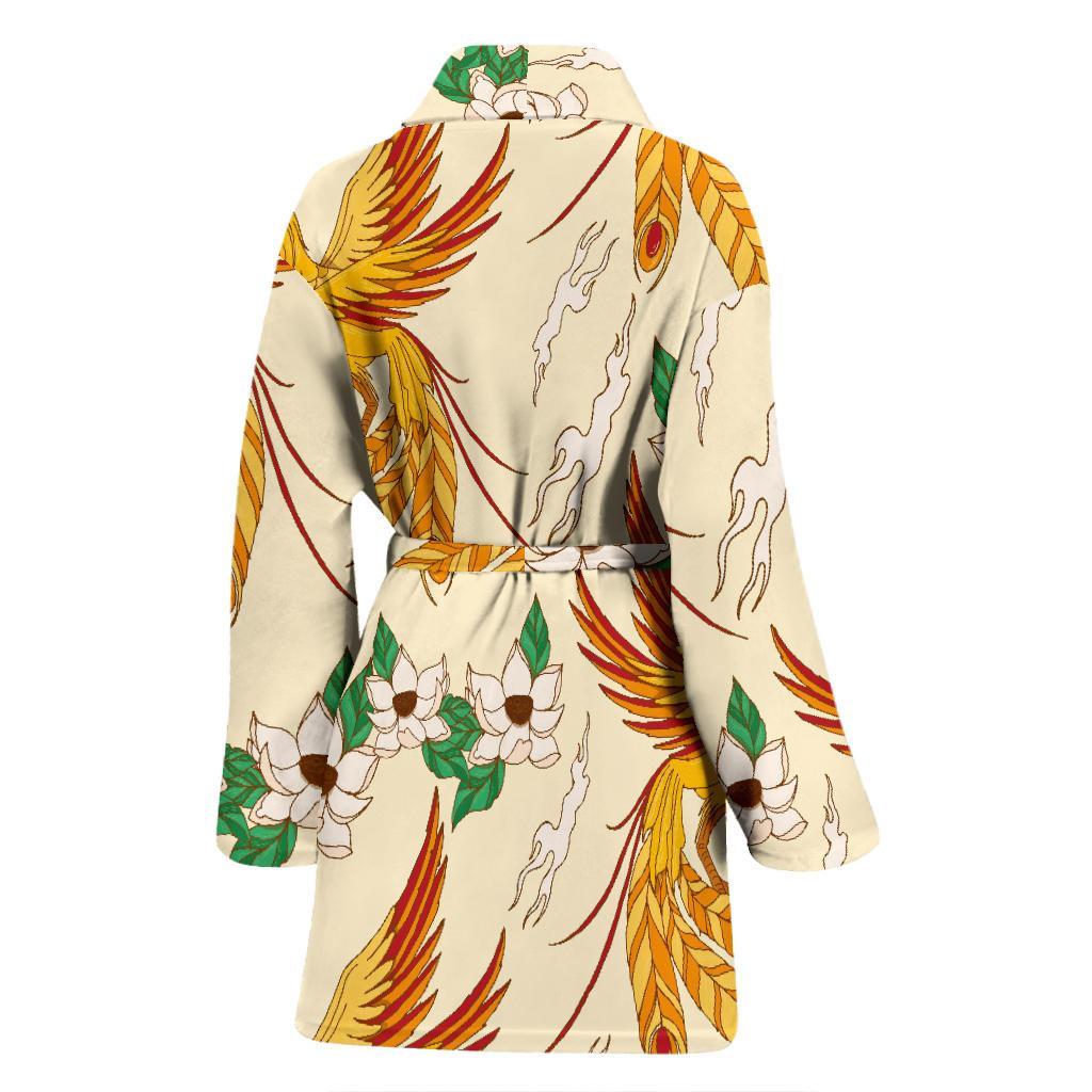 Phoenix Floral Pattern Print Women Long Robe-grizzshop