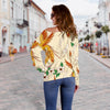 Phoenix Floral Pattern Print Women Off Shoulder Sweatshirt-grizzshop