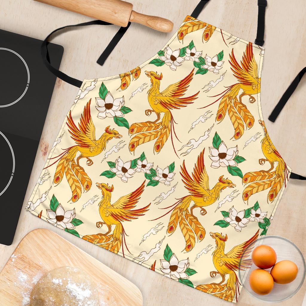 Phoenix Floral Pattern Print Women's Apron-grizzshop