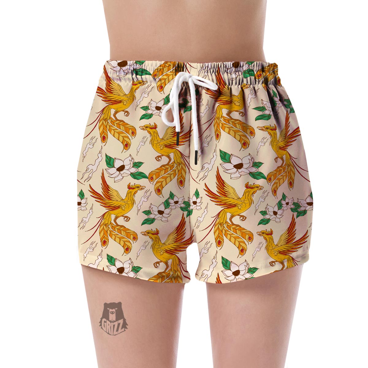 Phoenix Floral Pattern Print Women's Shorts-grizzshop