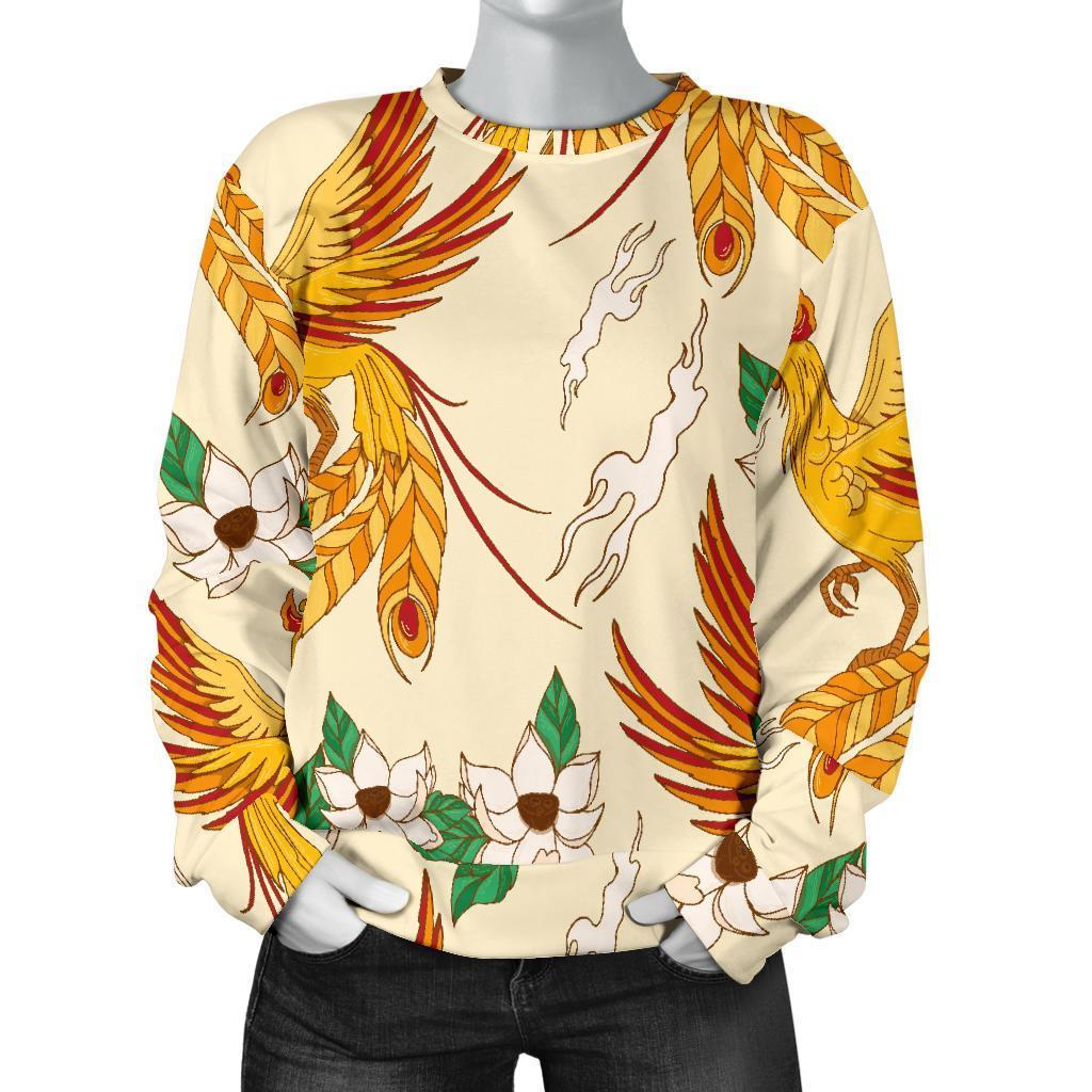 Phoenix Floral Pattern Print Women's Sweatshirt-grizzshop