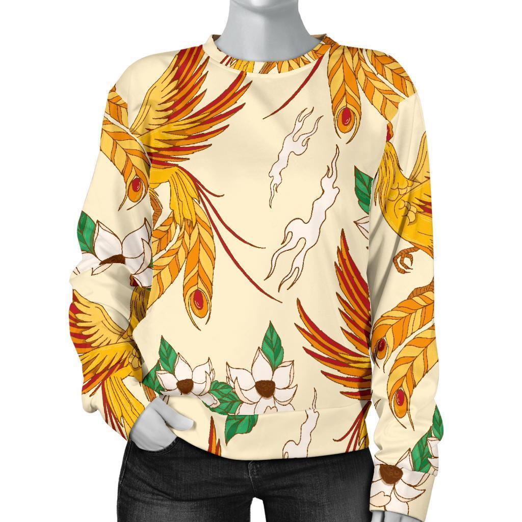 Phoenix Floral Pattern Print Women's Sweatshirt-grizzshop