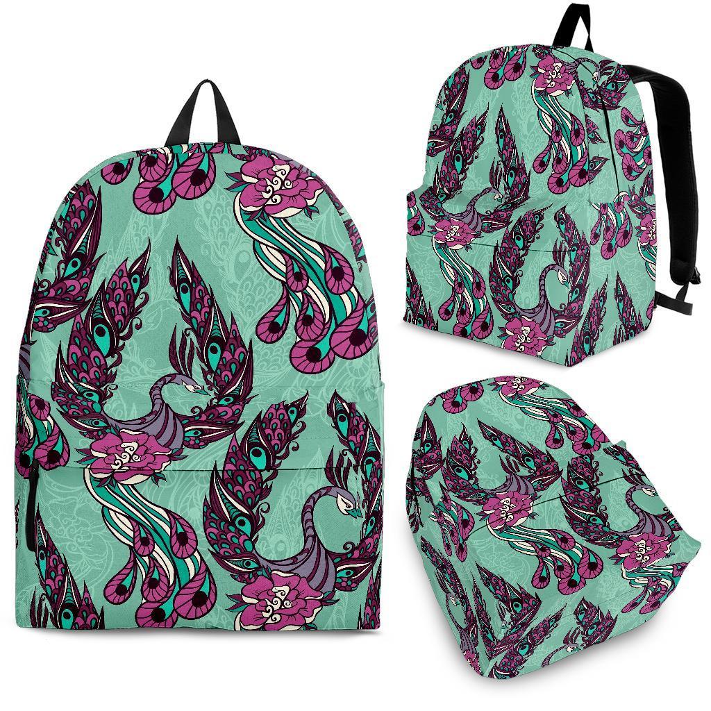 Phoenix Floral Print Pattern Backpack-grizzshop