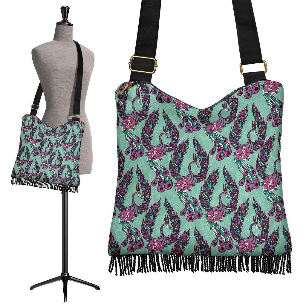 Phoenix Floral Print Pattern Crossbody bags-grizzshop