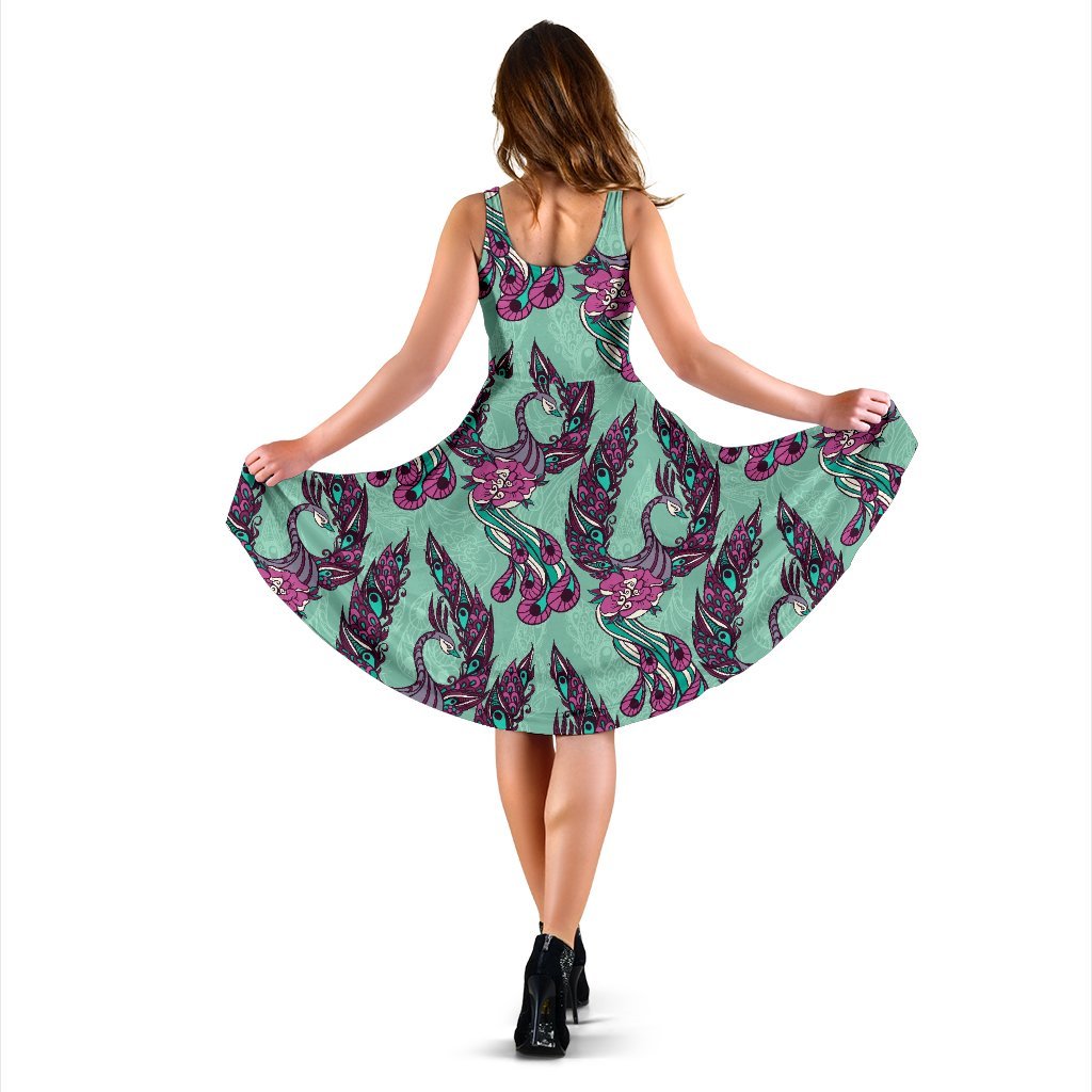 Phoenix Floral Print Pattern Dress-grizzshop