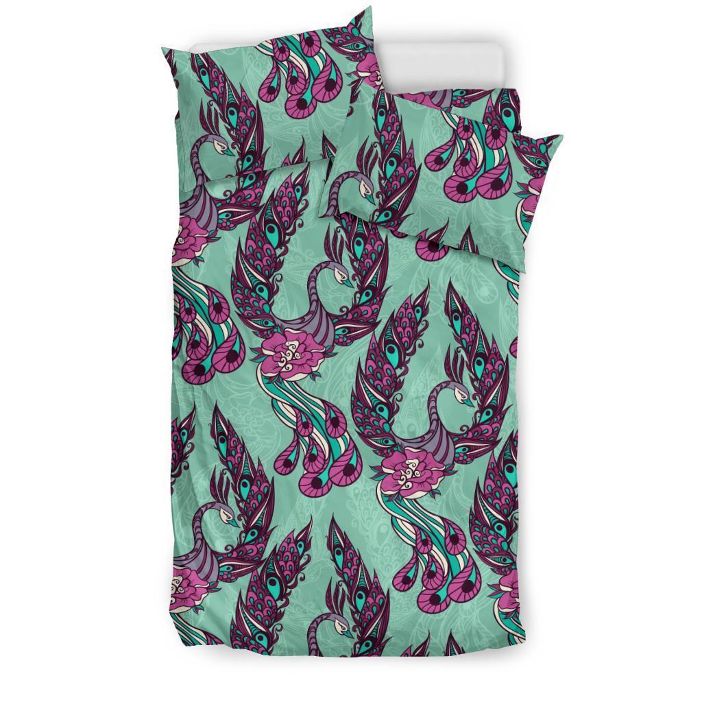 Phoenix Floral Print Pattern Duvet Cover Bedding Set-grizzshop