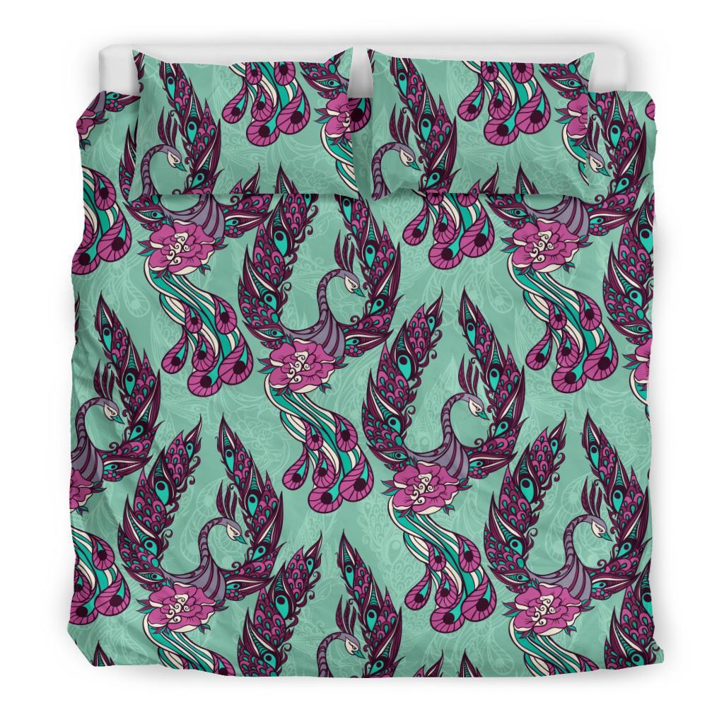 Phoenix Floral Print Pattern Duvet Cover Bedding Set-grizzshop