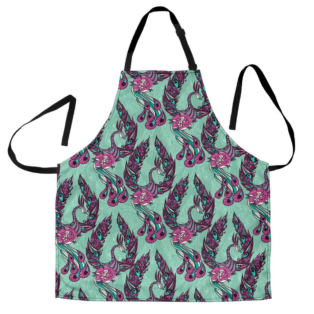 Phoenix Floral Print Pattern Men's Apron-grizzshop