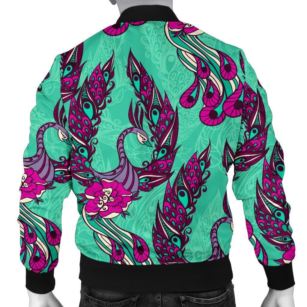 Phoenix Floral Print Pattern Men's Bomber Jacket-grizzshop