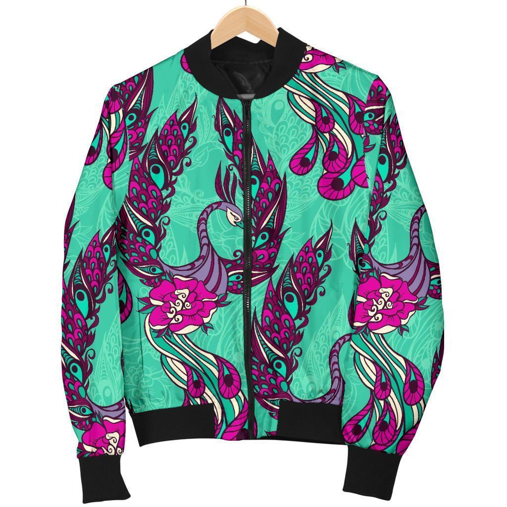 Phoenix Floral Print Pattern Men's Bomber Jacket-grizzshop