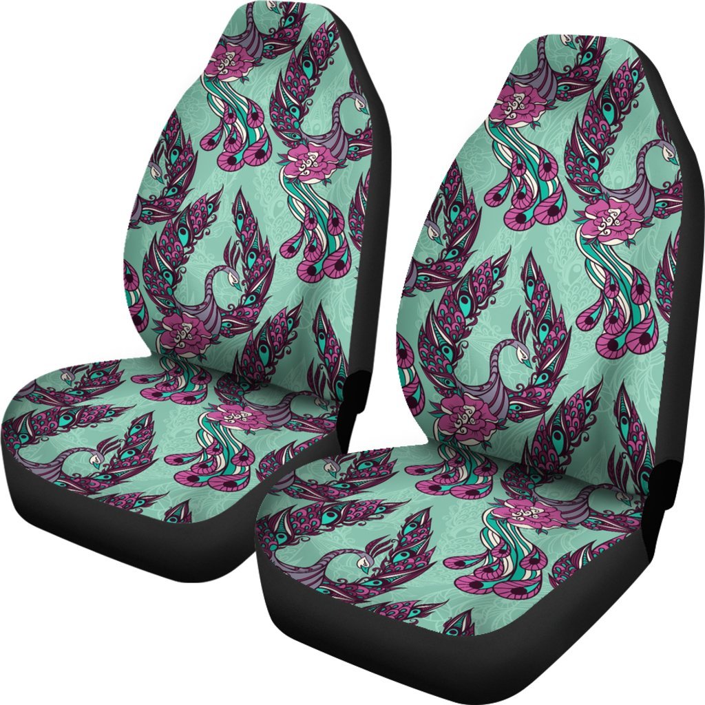 Phoenix Floral Print Pattern Universal Fit Car Seat Covers-grizzshop