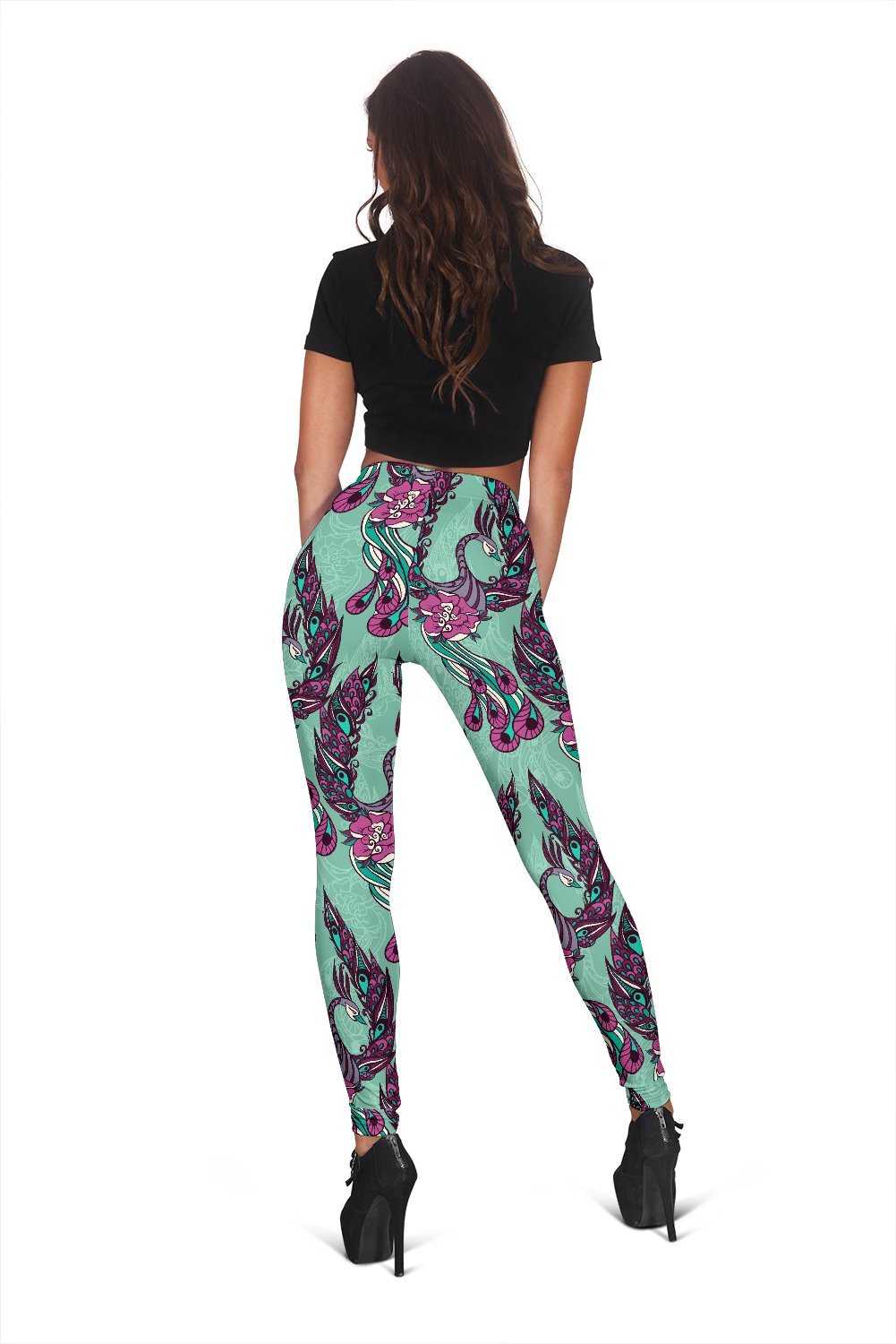 Phoenix Floral Print Pattern Women Leggings-grizzshop