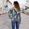 Phoenix Floral Print Pattern Women Off Shoulder Sweatshirt-grizzshop