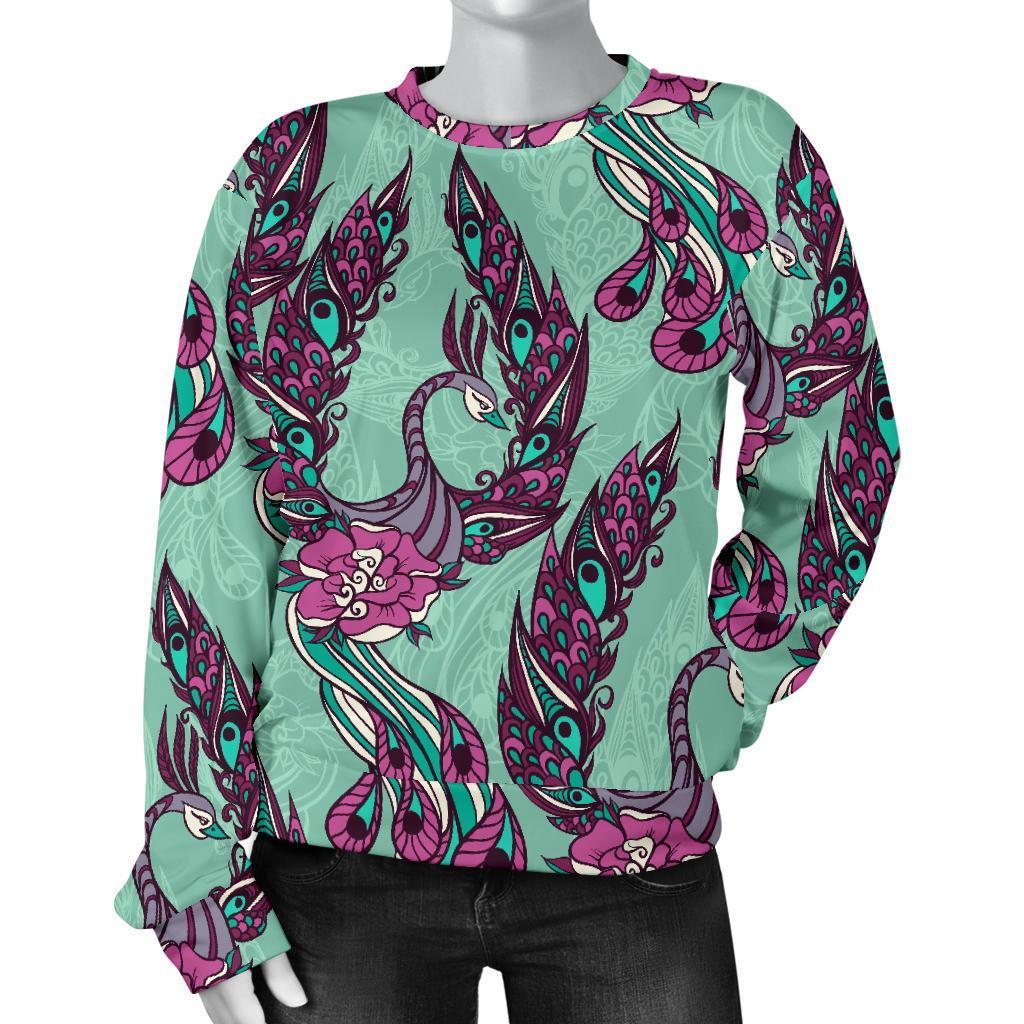 Phoenix Floral Print Pattern Women's Sweatshirt-grizzshop