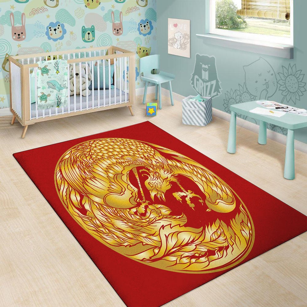 Phoenix Japanese Print Floor Mat-grizzshop