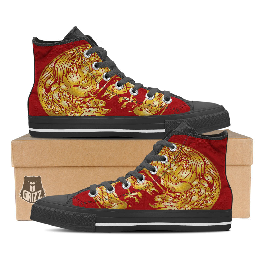 Phoenix Japanese Print High Top Shoes-grizzshop
