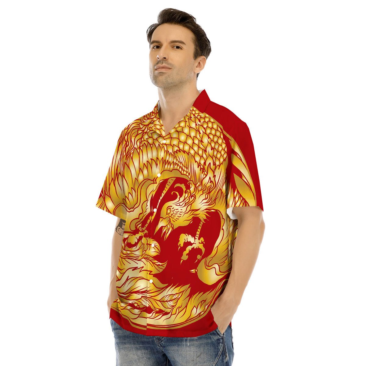 Phoenix Japanese Print Men's Hawaiian Shirt-grizzshop