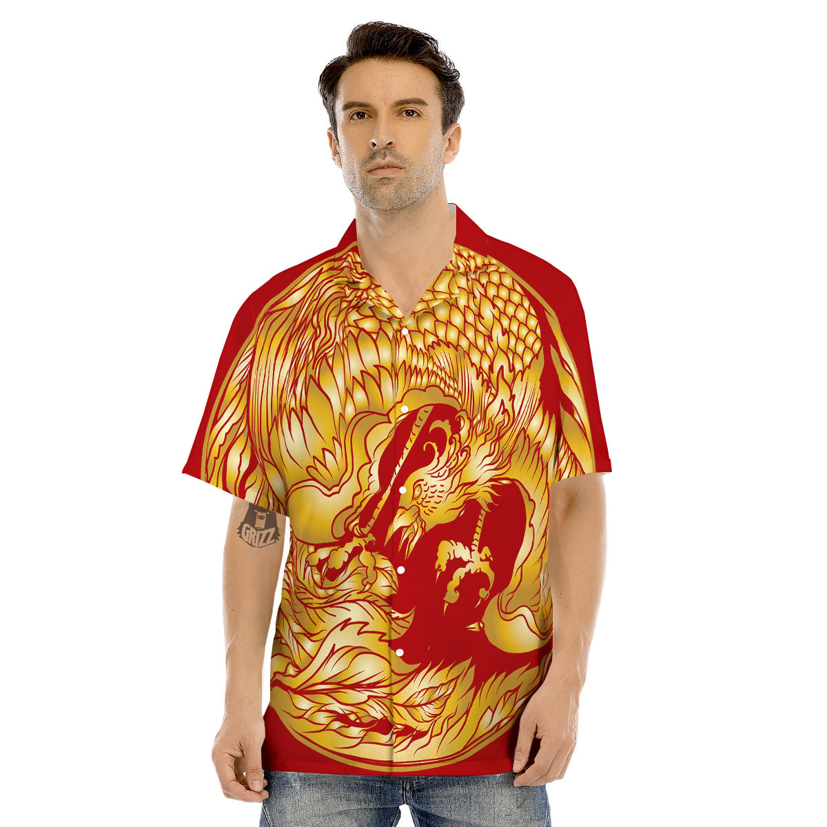 Phoenix Japanese Print Men's Hawaiian Shirt-grizzshop
