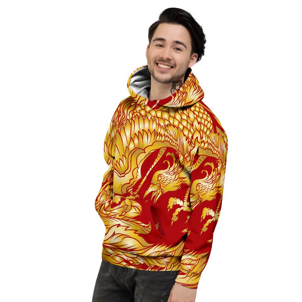 Phoenix Japanese Print Men's Hoodie-grizzshop
