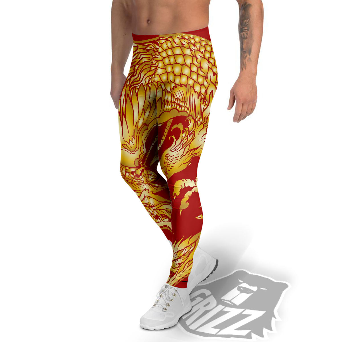Phoenix Japanese Print Men's Leggings-grizzshop