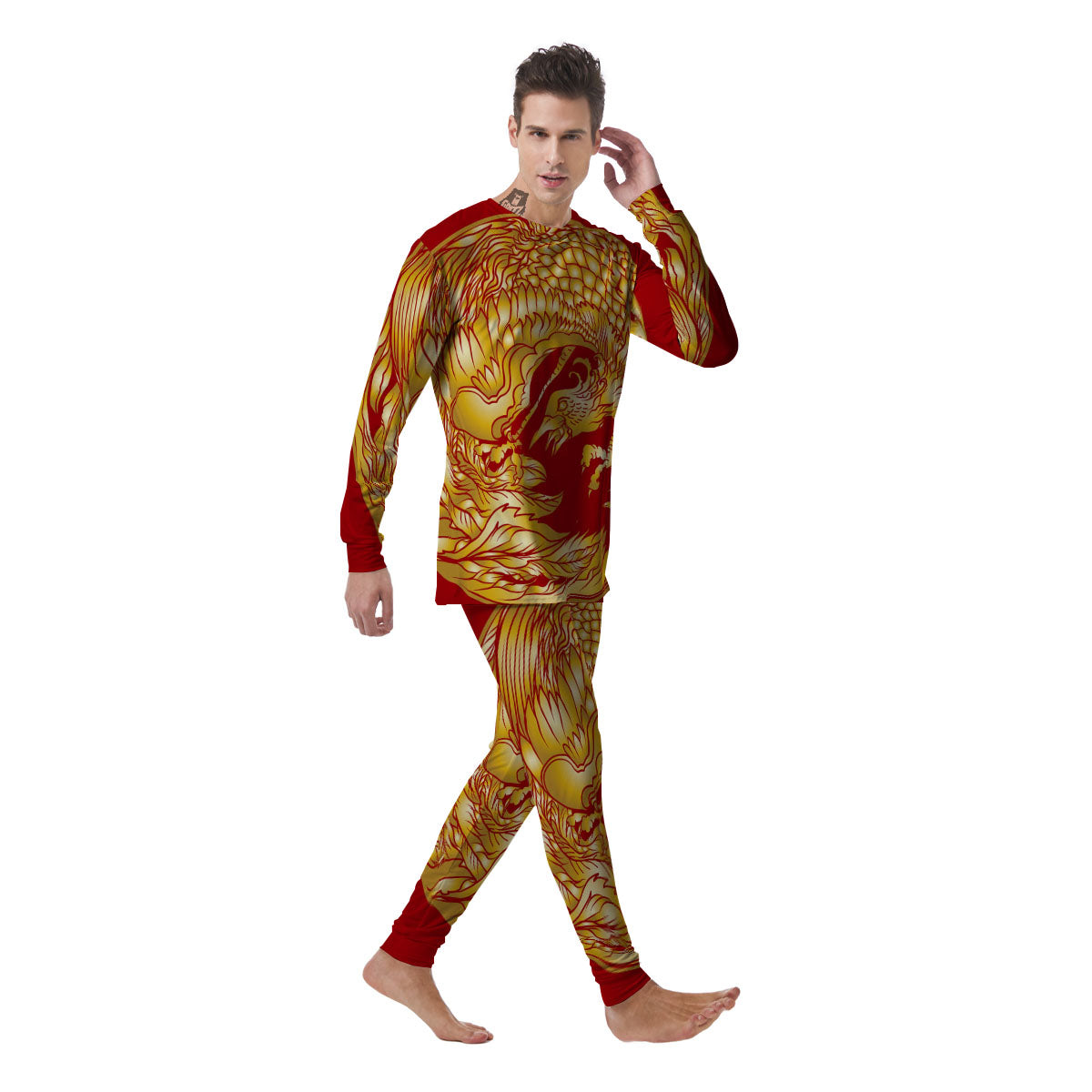 Phoenix Japanese Print Men's Pajamas-grizzshop