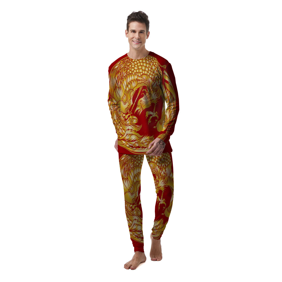Phoenix Japanese Print Men's Pajamas-grizzshop