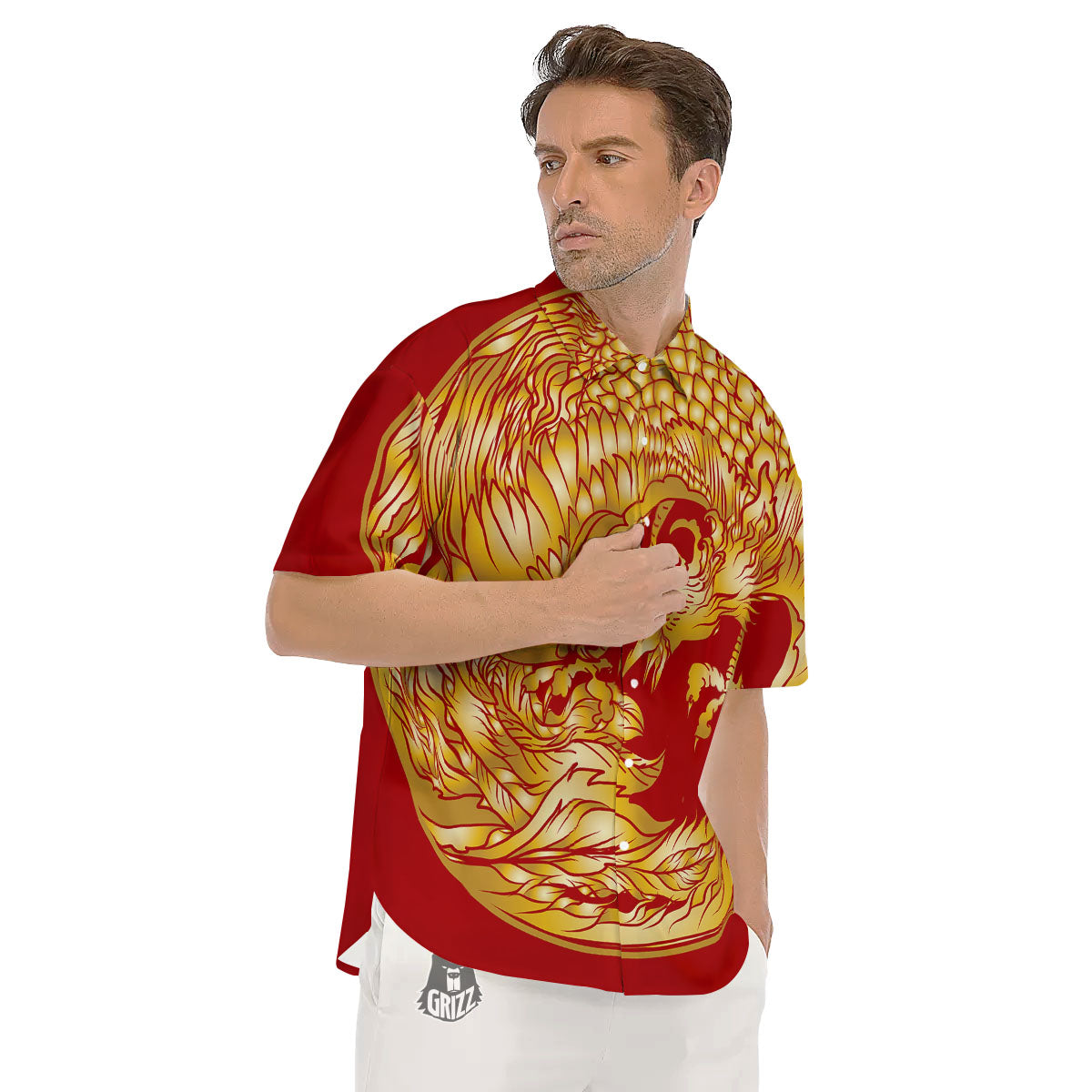 Phoenix Japanese Print Men's Short Sleeve Shirts-grizzshop