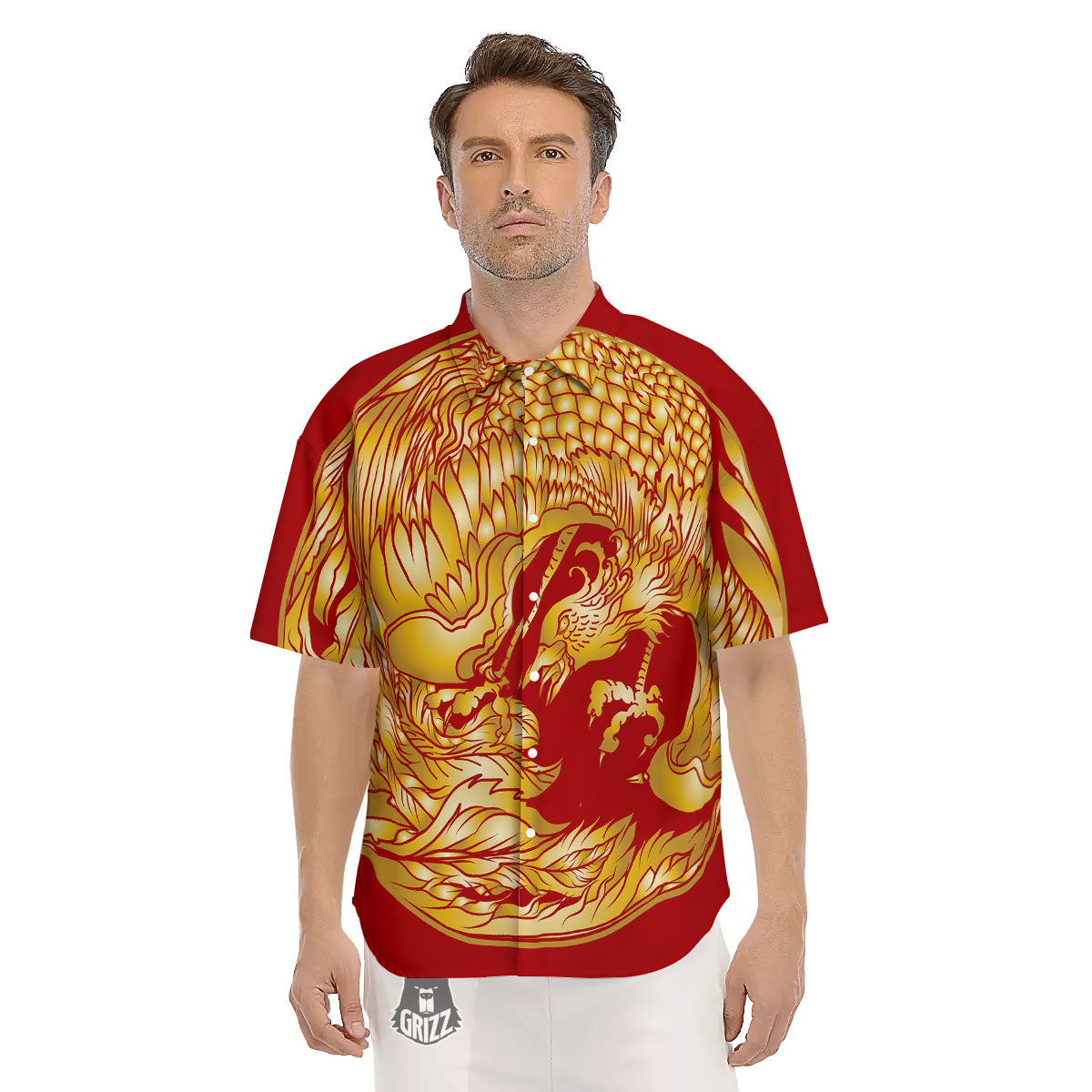 Phoenix Japanese Print Men's Short Sleeve Shirts-grizzshop