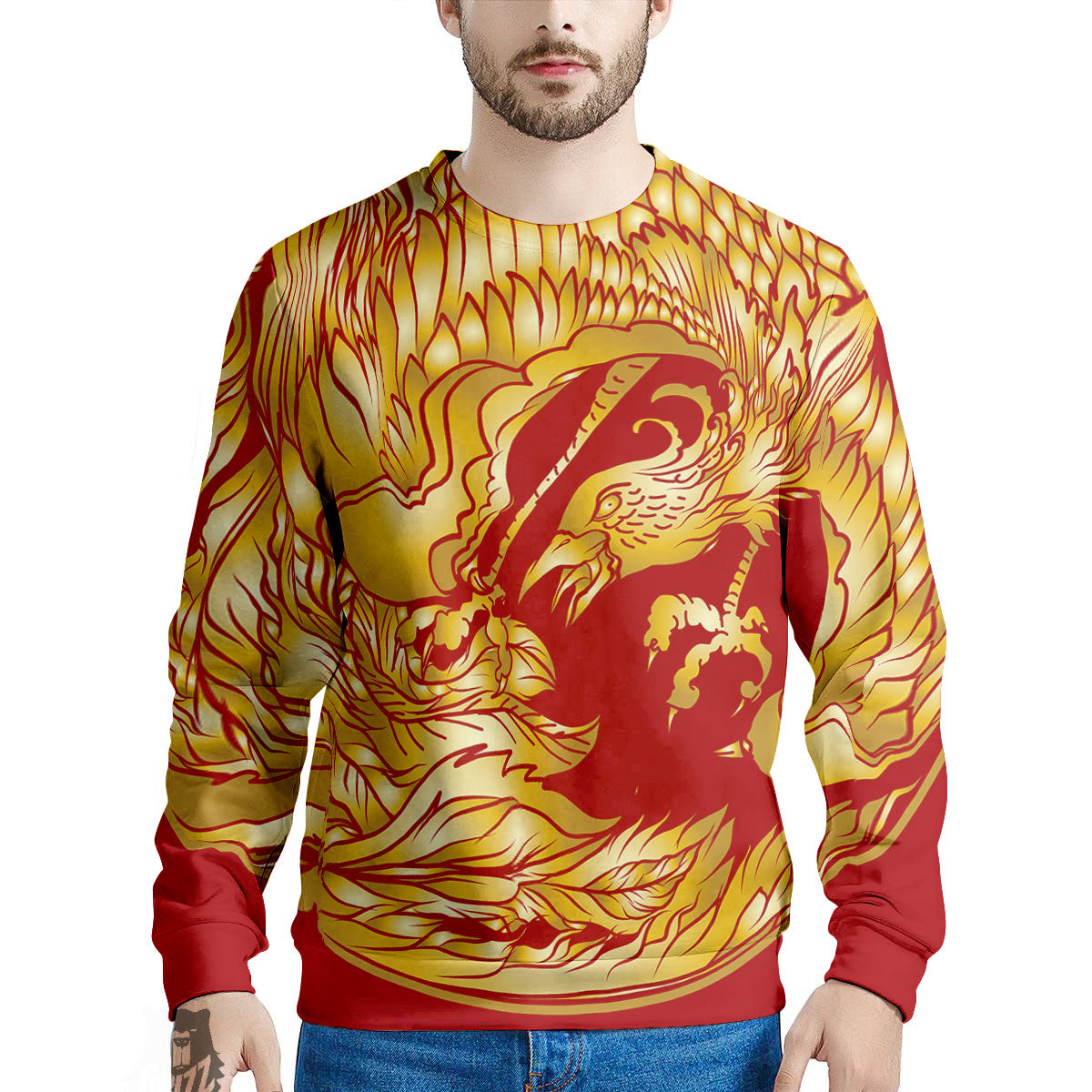 Phoenix Japanese Print Men's Sweatshirt-grizzshop