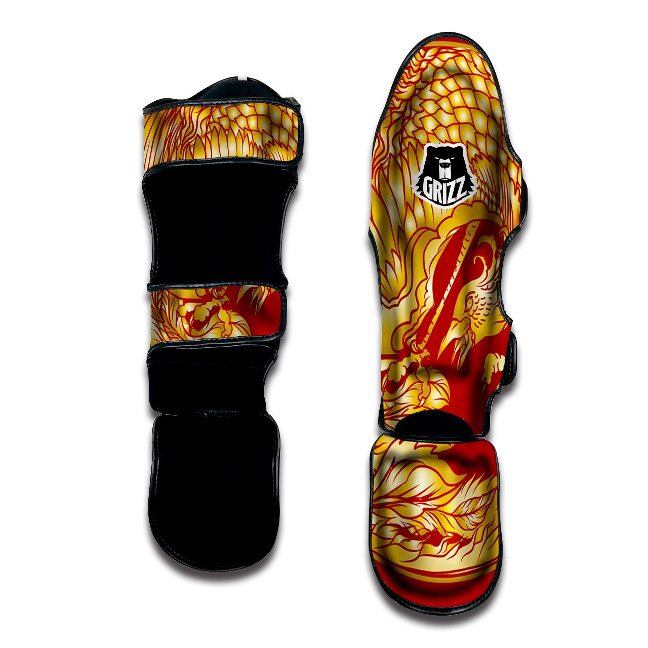 Phoenix Japanese Print Muay Thai Shin Guards-grizzshop