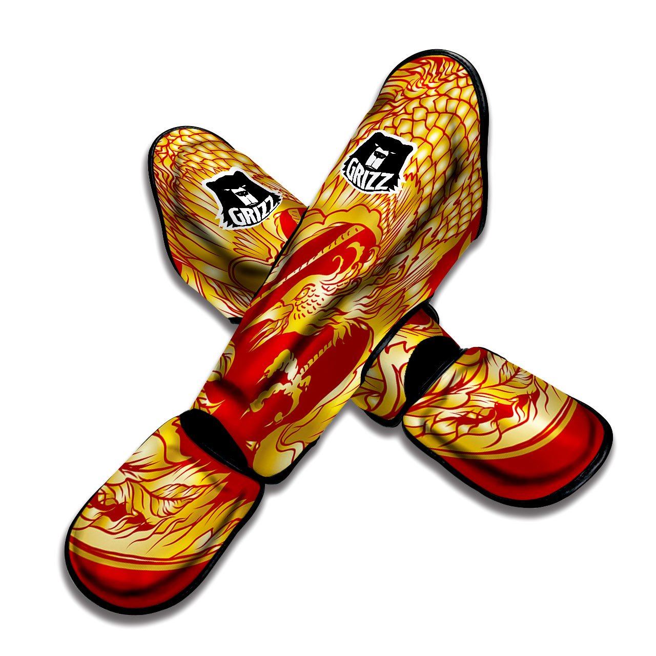 Phoenix Japanese Print Muay Thai Shin Guards-grizzshop